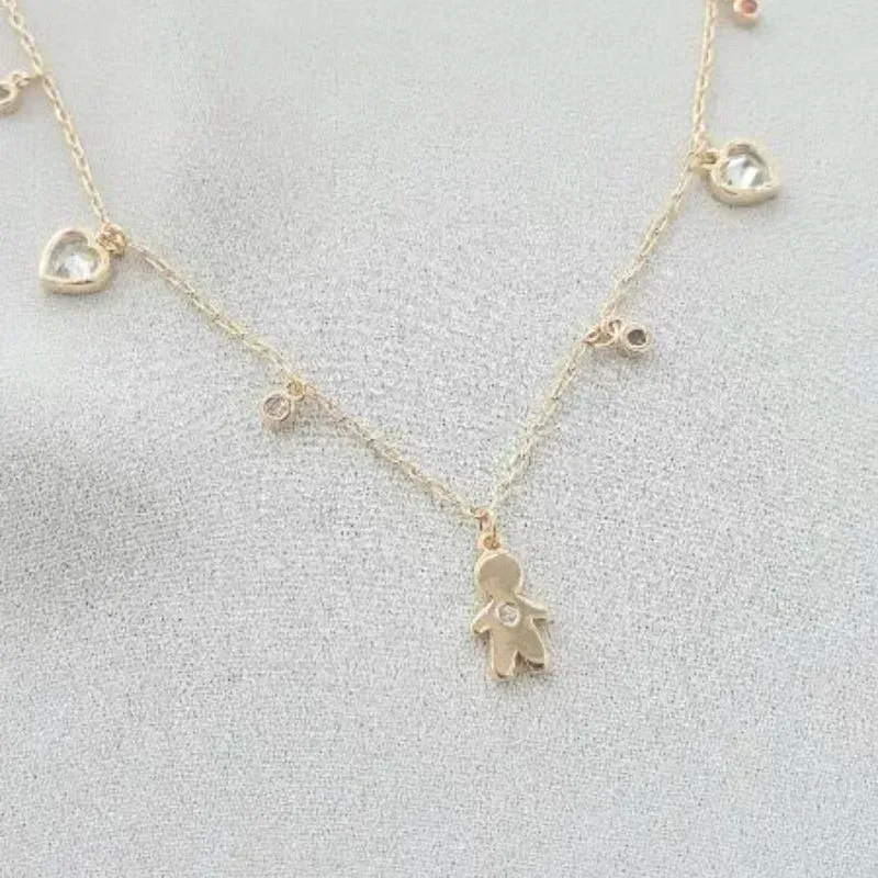 COLAR DE FILHO MENINO C/ ZIRCONIAS - MÃE