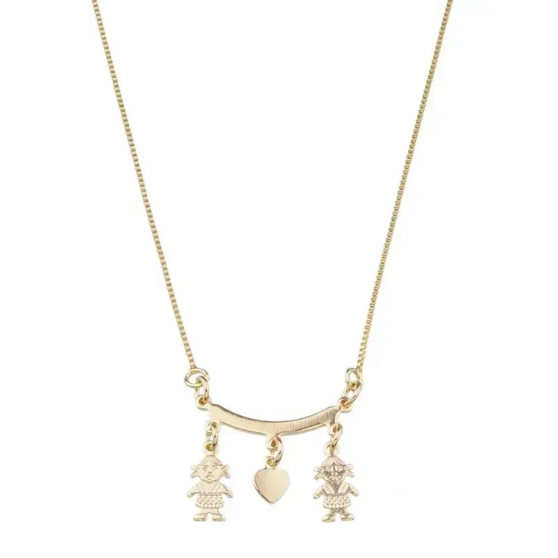 COLAR DE FILHOS 2 MENINAS LISO  - MÃE