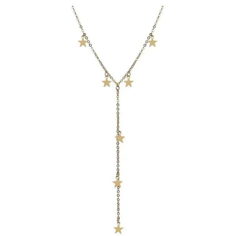 COLAR GRAVATA DE ESTRELAS 45 CM - OURO