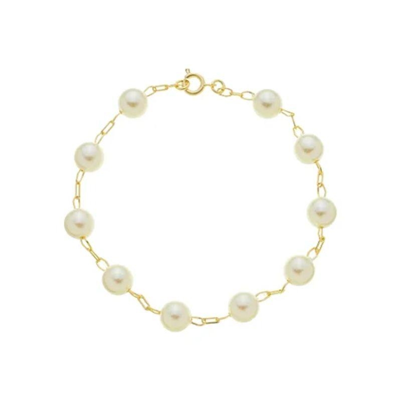 PULSEIRA DE PÉROLA BARROCA - RODIO BRANCO