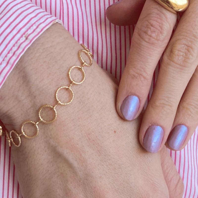 PULSEIRA ELOS DE CIRCULOS DIAMANTADOS - HOME