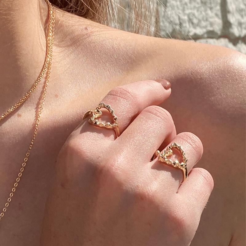 ANEL CORAÇÃO ORGANICO REGULAVEL - JARDIM SECRETO