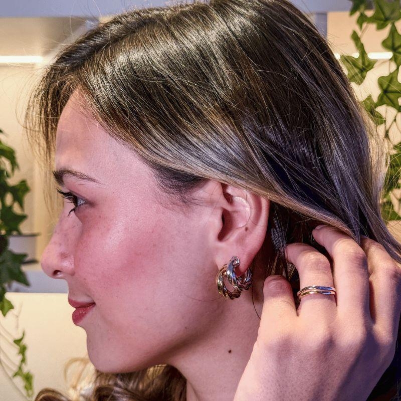 BRINCO ARGOLA TRANÇADA - AURA