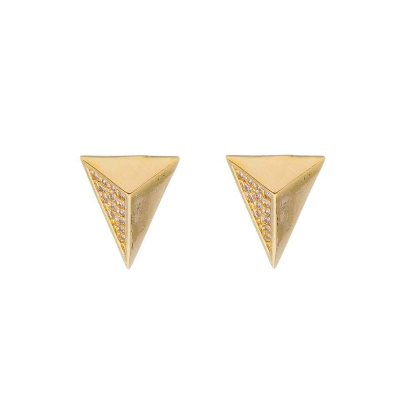 BRINCO TRIANGULO  CRAVEJADO - BANHADO Á OURO