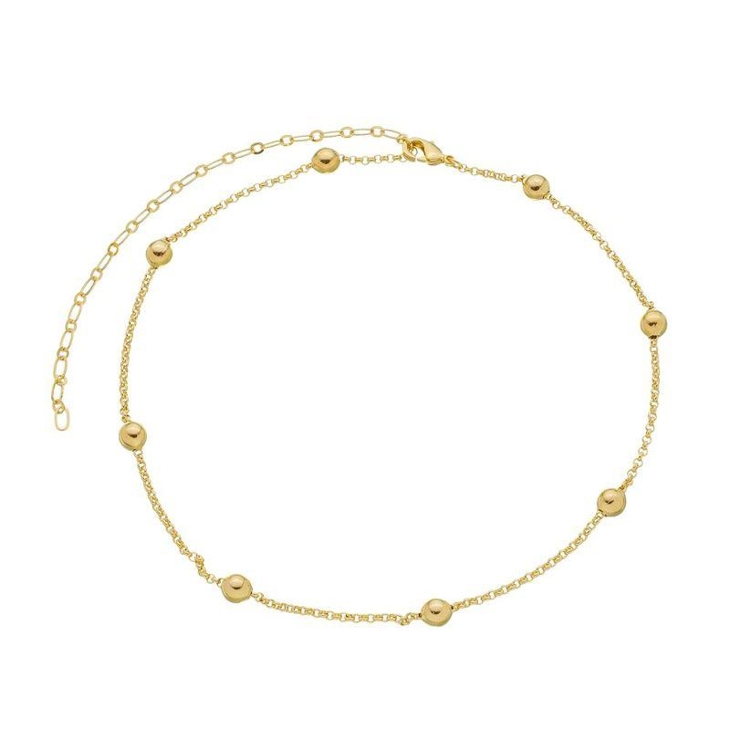 COLAR CHOKER BOLAS ALICE 30CM BANHADO A OURO