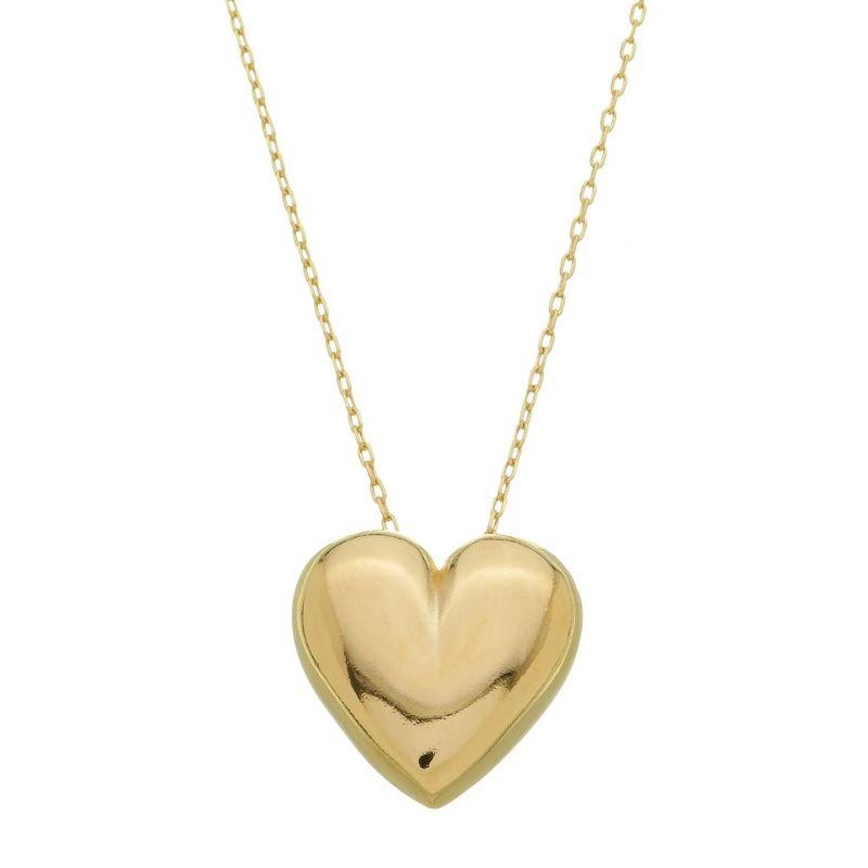 COLAR CORAÇÃO ANITA 45CM BANHADO A OURO