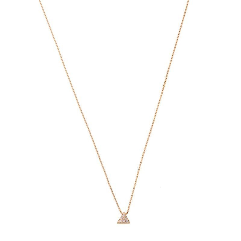 COLAR TRIANGULO PEQUENO CRAVEJADO BANHADO A OURO