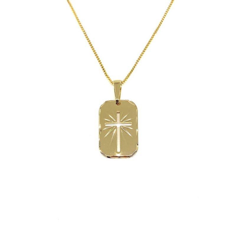 CORRENTE MASCULINO CRUZ FRISADA 60CM