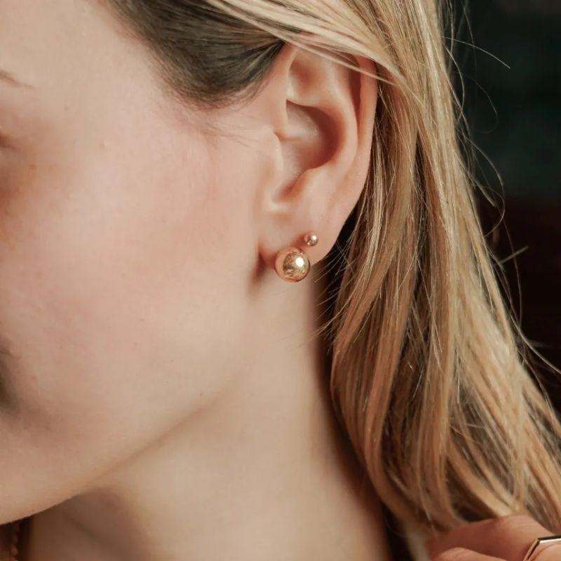 Brinco Fabiana Bola Lisa Grande Banho Ouro 18k