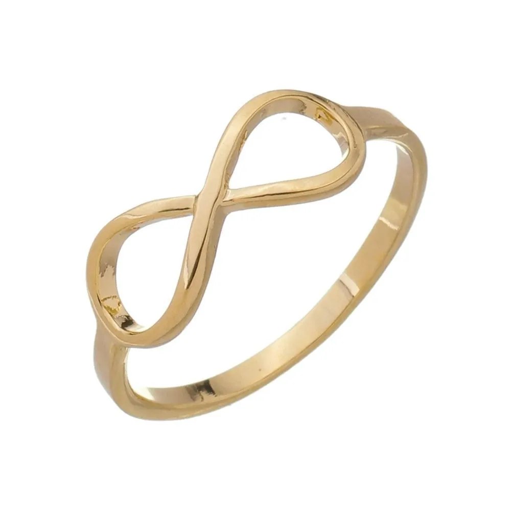 ANEL DE INFINITO LISO BANHADO A OURO - 14