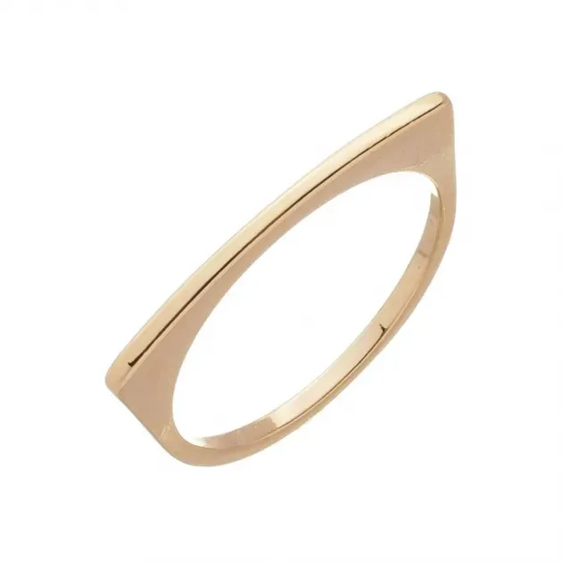 ANEL QUADRADO LISO FINO BANHADO A OURO - 17
