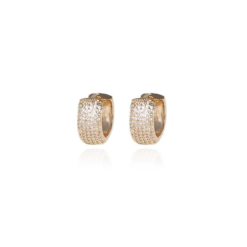 BRINCO ARGOLA GRANDE CRAVEJADA COM ZIRCONIAS - OURO