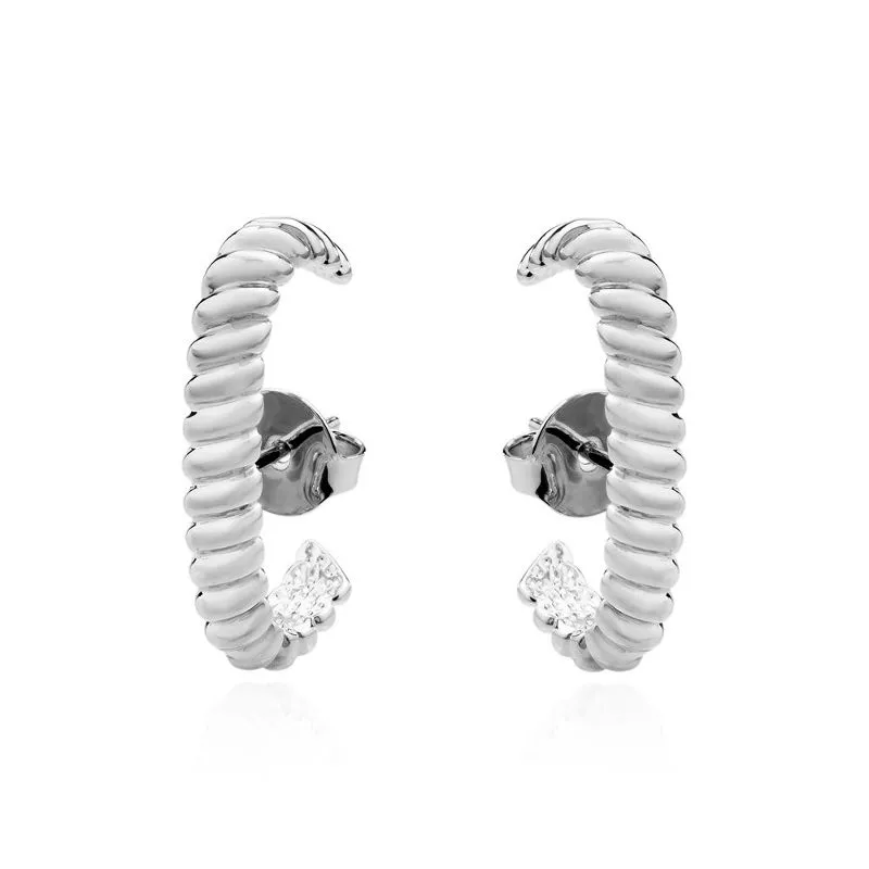 BRINCO EAR HOOK ONDULADO - RÓDIO BRANCO