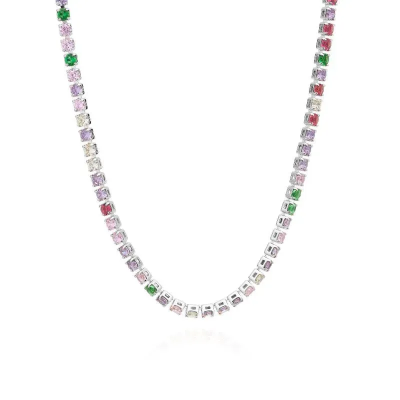 COLAR CHOKER RIVIERA COLORIDA - RÓDIO BRANCO