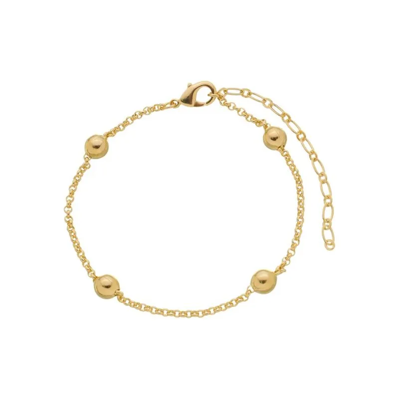 PULSEIRA BOLINHAS ALICE  BANHADA A OURO