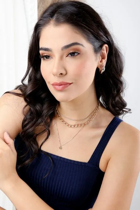 COLAR CHOKER MALHA VIRGINIA BANHADO A RODIO