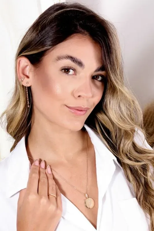 BRINCO  BOLA COM MALHA E ZIRCONIA BANHADO A OURO