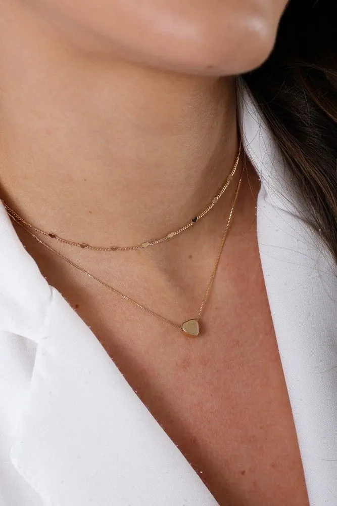 COLAR CHOKER DE CORAÇÃO OURO - 30CM