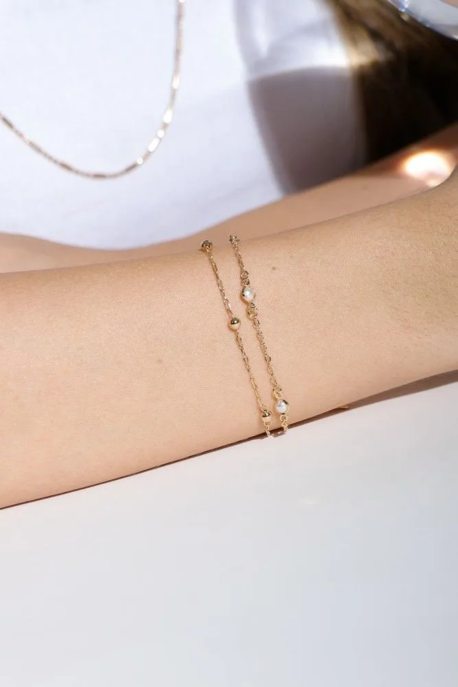 PULSEIRA DE BOLINHAS PEQUENA BANHADA A RÓDIO BRANCO