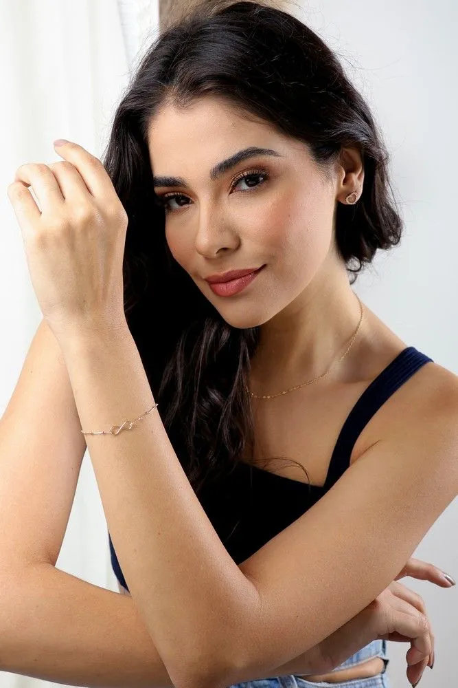 PULSEIRA INFINITO SILVA  BANHADA A OURO