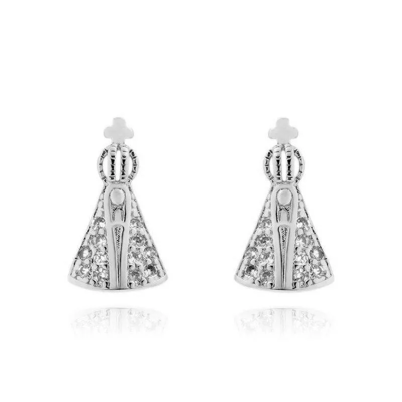 BRINCO NOSSA SENHORA MANTO CRISTAL - OURO