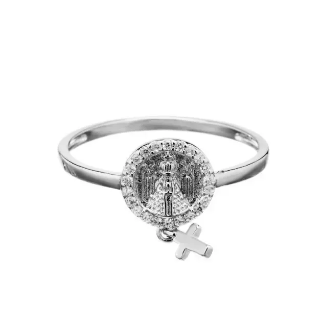 ANEL CRAVEJADO NOSSA SENHORA E CRUZ - RÓDIO BRANCO - 17
