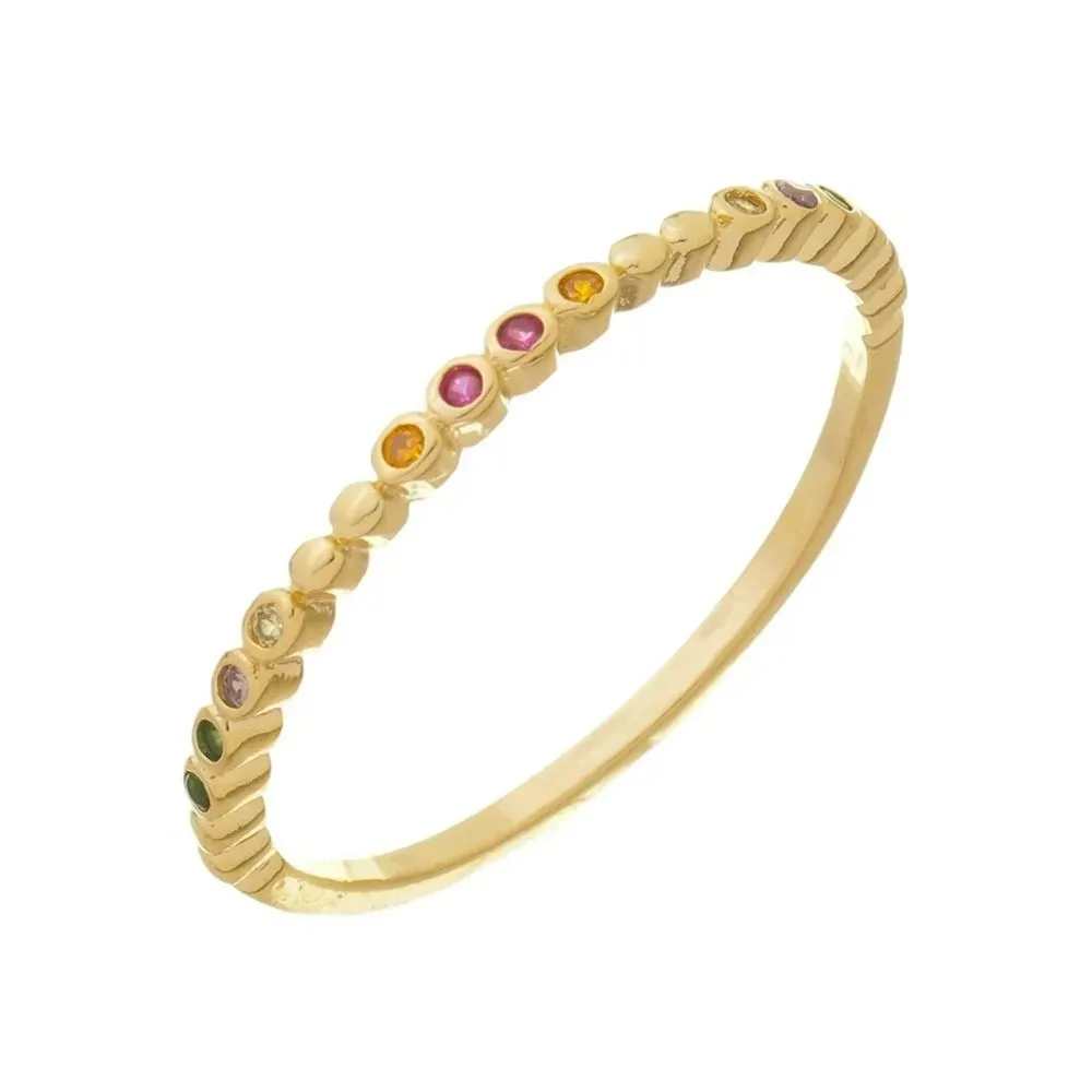 ANEL LETICIA CRAVEJADO BANHADO A OURO  - 17