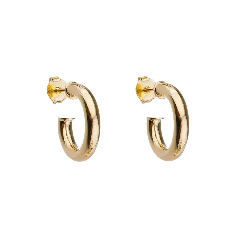 BRINCO ARGOLA DE TUBO MÉDIA BANHADA A OURO