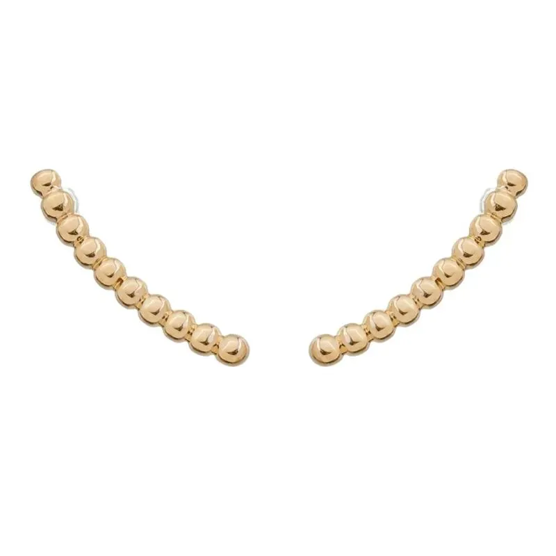 BRINCO EARCUFF BOLINHAS LISO BANHADO A OURO