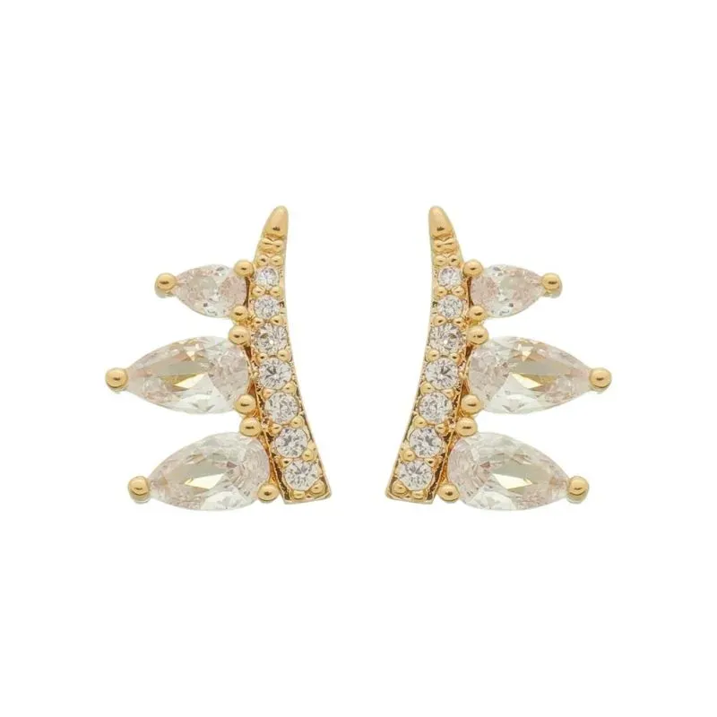 BRINCO EARCUFF  CRAVEJADO - BANHADO Á OURO