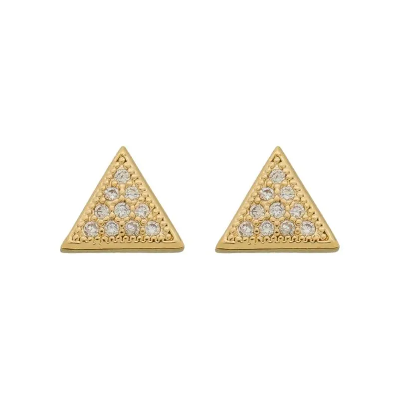 BRINCO TRIANGULO CRAVEJADO PEQ - BANHADO Á OURO