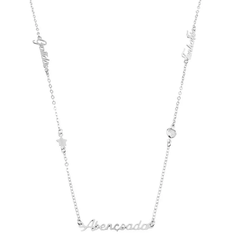 COLAR ABENÇOADO LONGO 60CM BANHADO A RÓDIO BRANCO