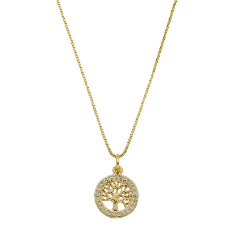 COLAR ARVORE DA VIDA LUZIA 45 CM BANHADO A OURO