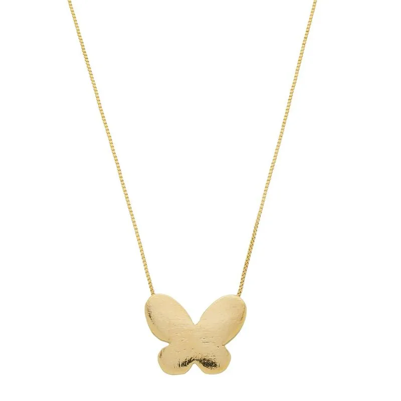COLAR BORBOLETA DUDA 45 CM BANHADO A OURO