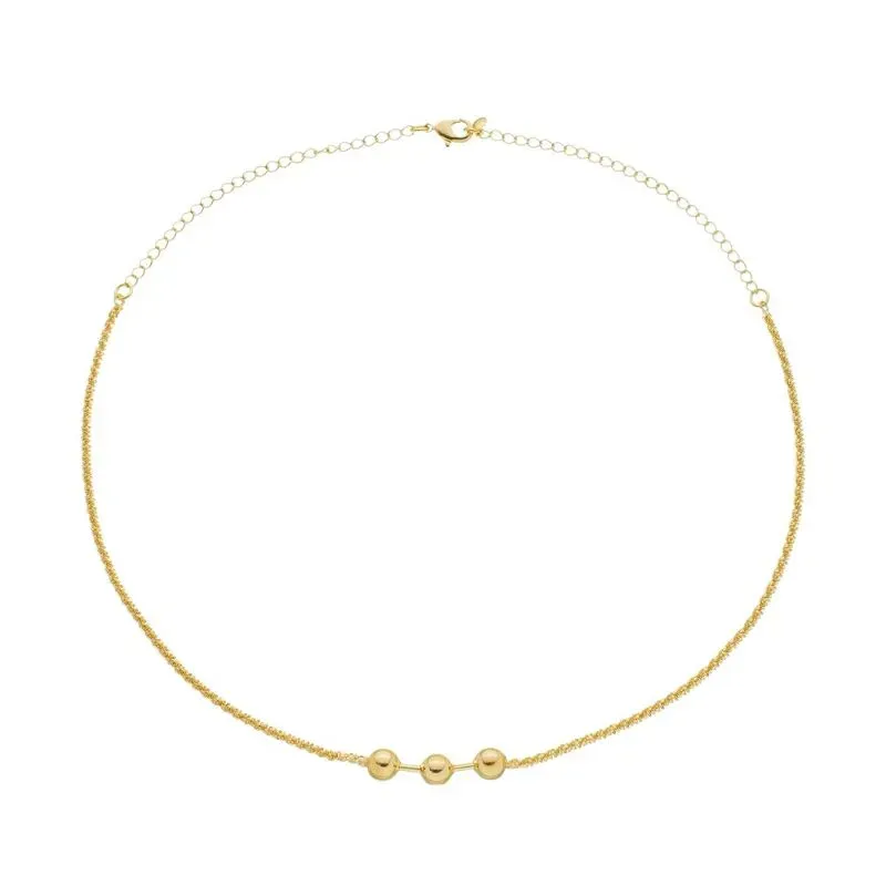COLAR CHOKER BOLAS VIRGINIA BANHADO A OURO