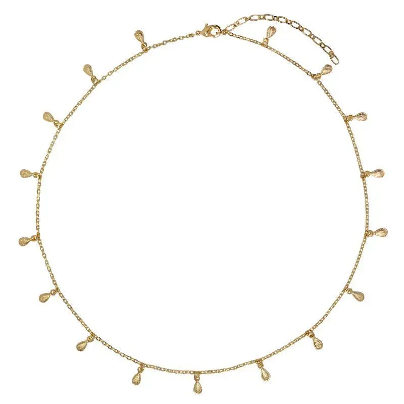 COLAR CHOKER COM PENDURICARIOS 35 CM - OURO