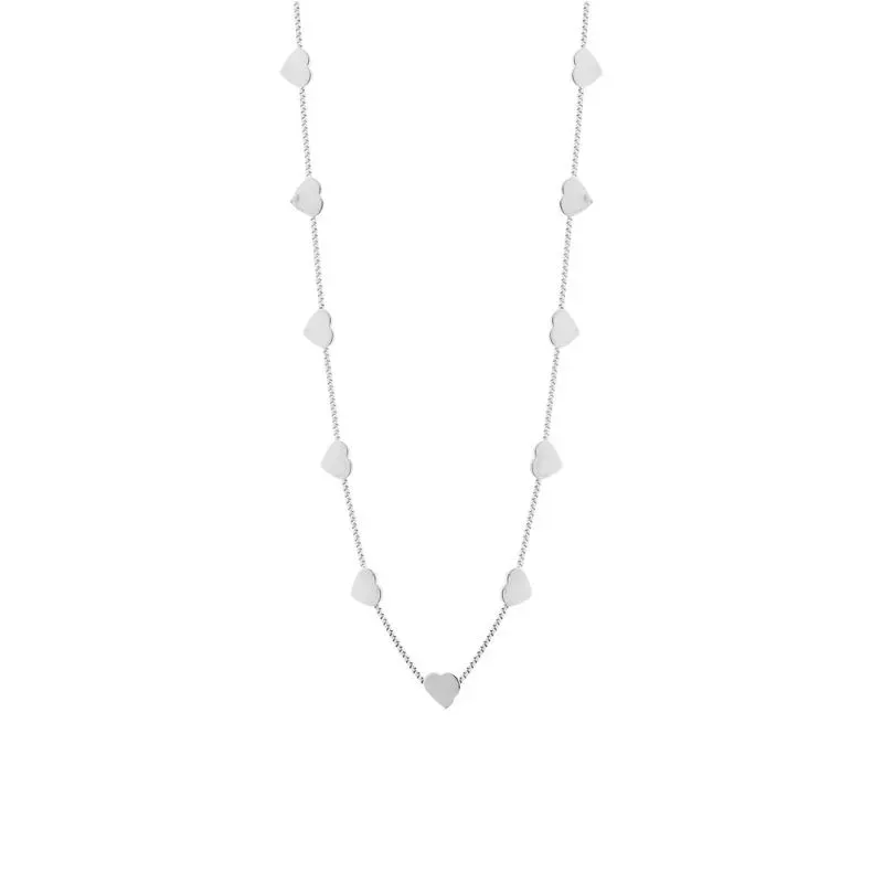 COLAR CHOKER COM VARIOS CORAÇÕES 30CM - RÓDIO BRANCO