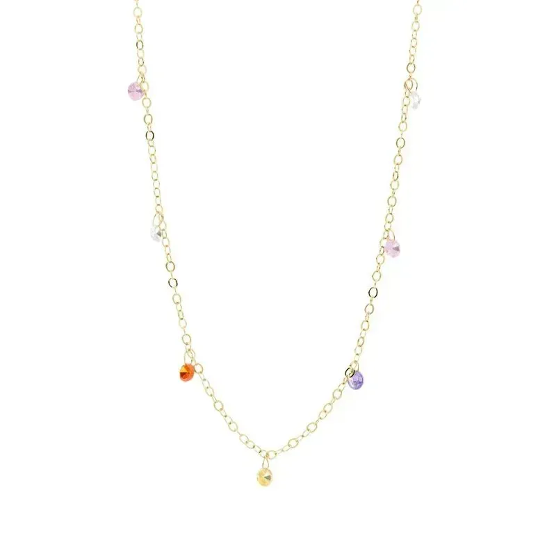 COLAR CHOKER COM ZIRCONIAS COLORIDAS - OURO