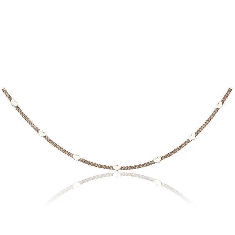 COLAR CHOKER DE CORAÇÃO OURO - 30CM