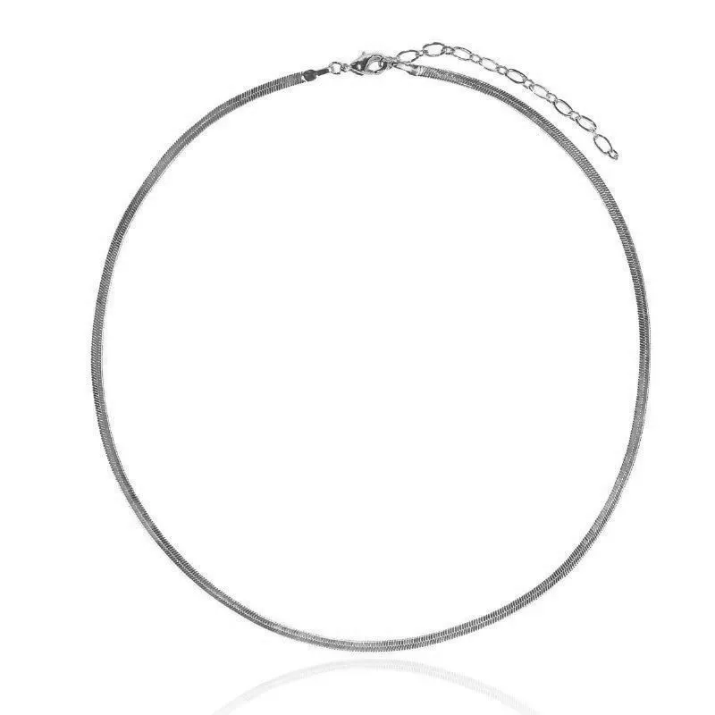 COLAR CHOKER DE FITA FINA - RODIO BRANCO