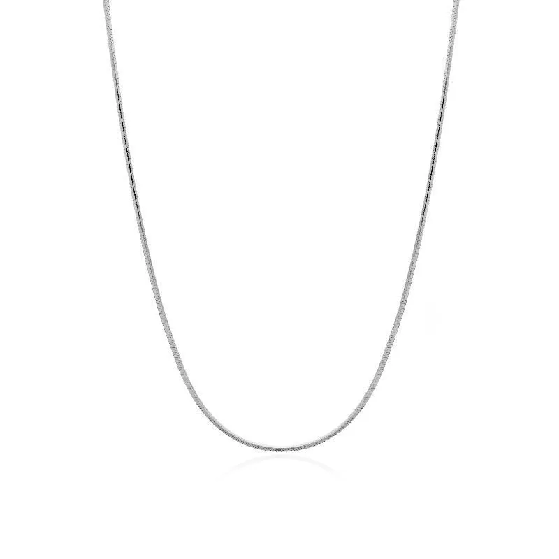 COLAR CHOKER RABO DE RATO FINA 30CM - RÓDIO BRANCO