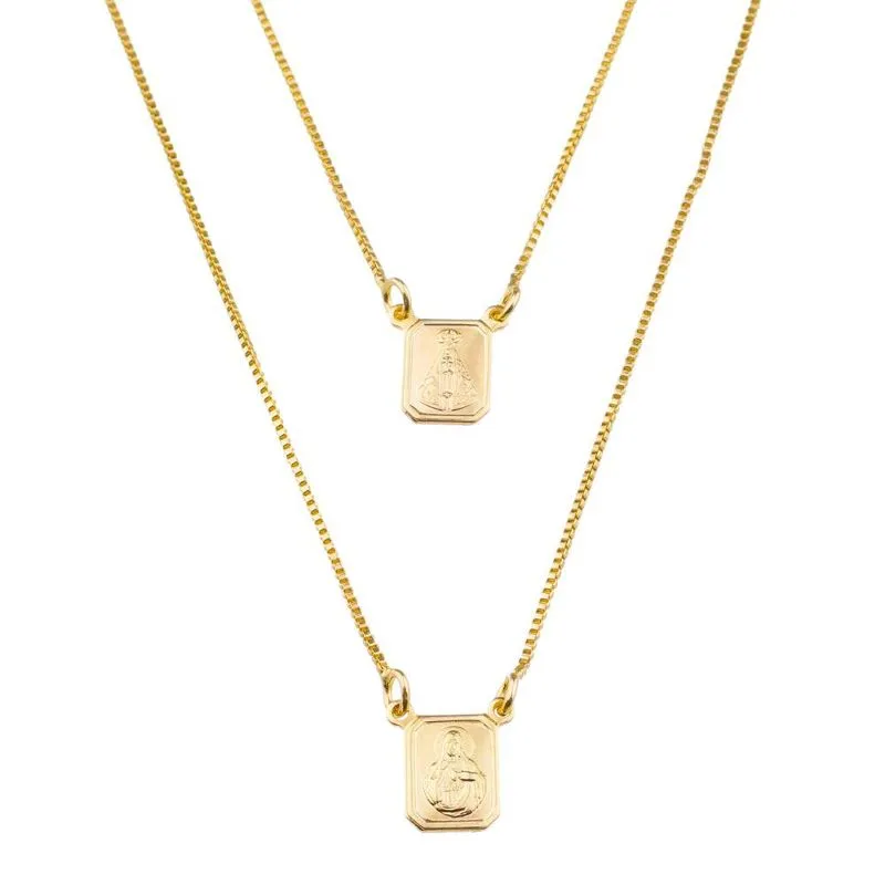 COLAR ESCAPULÁRIO NOSSA SENHORA 60CM BANHADO A OURO