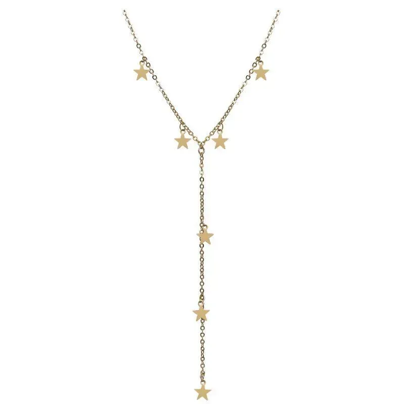 COLAR GRAVATA DE ESTRELAS 45 CM - OURO