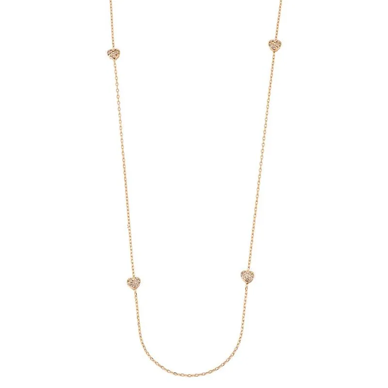 COLAR LONGO COM CORAÇÕES - OURO