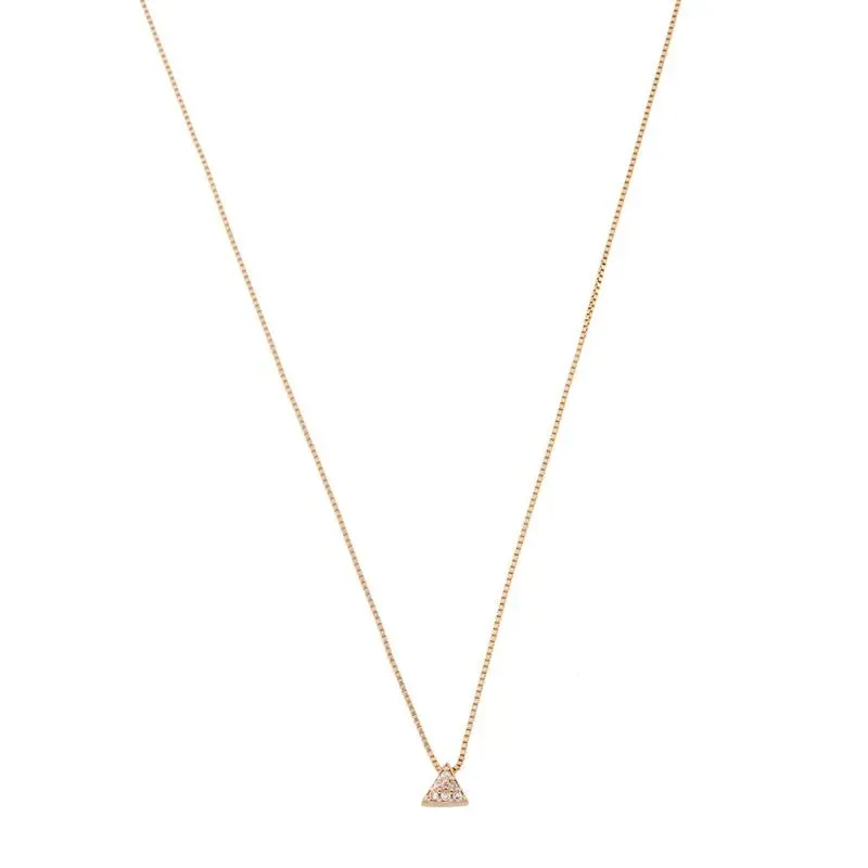 COLAR TRIANGULO PEQUENO CRAVEJADO BANHADO A OURO