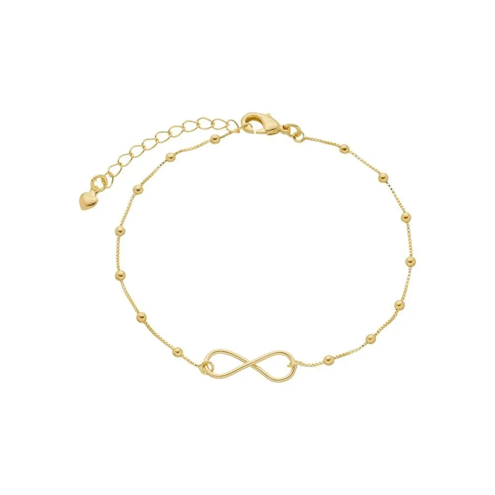 PULSEIRA INFINITO SILVA  BANHADA A OURO