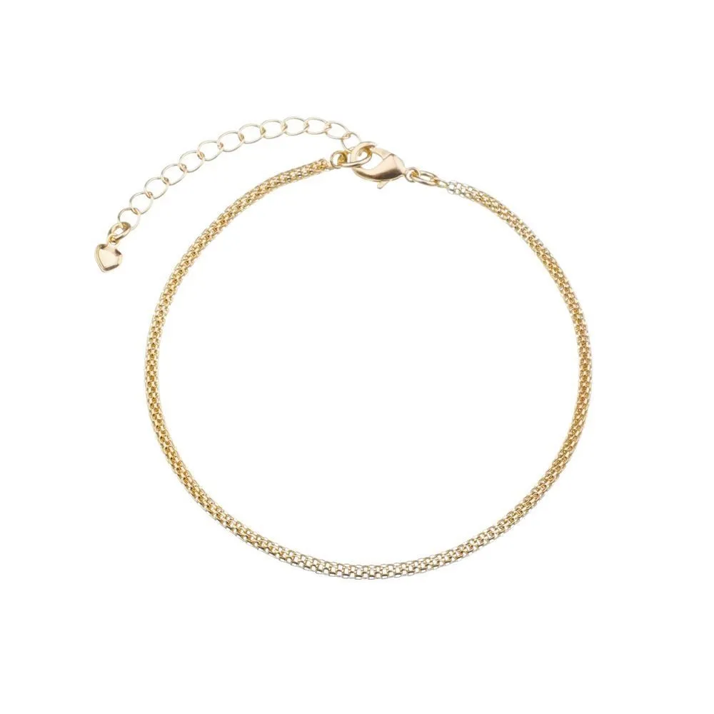 PULSEIRA MALHA VAZADA BANHADA A OURO