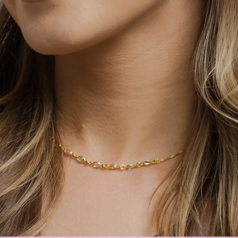 COLAR CHOKER ZIRCONIAS COLORIDAS  - SUELLEN