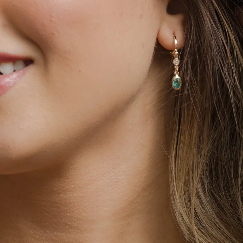 BRINCO ARGOLA ZIRCONIA ROSA - SUELLEN
