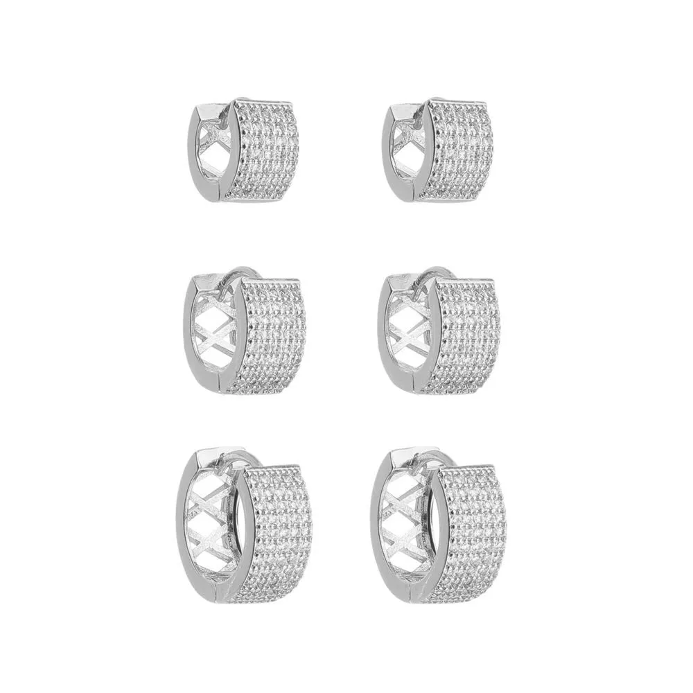 BRINCO TRIO ARGOLA LARGA CRAVEJADO BANHADO A OURO